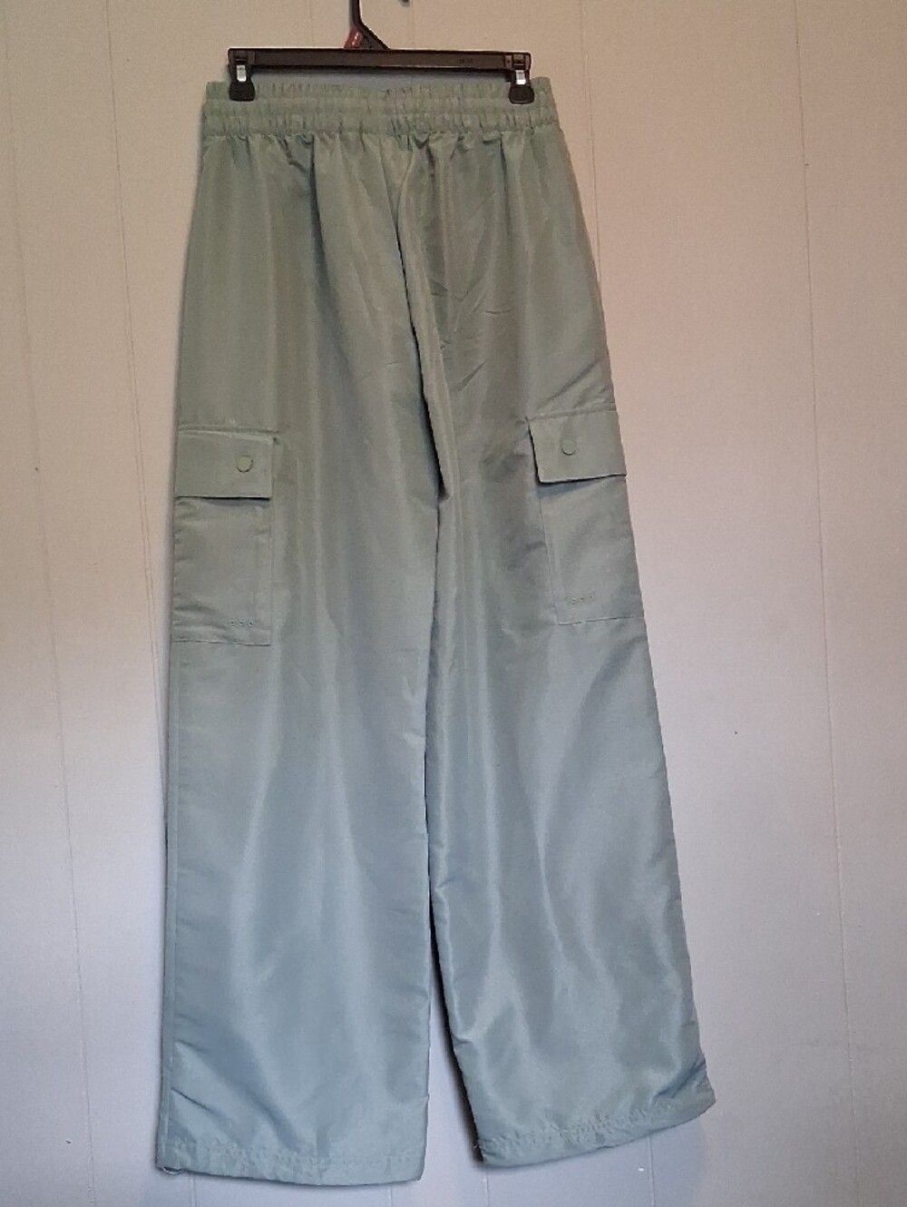 adidas Sage Green Cargo Wide-Leg Track Pants - Picture 9 of 13